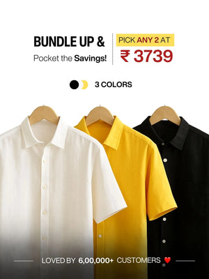 Pick Any 2 Men 100% Half Sleeve Linen Shirts