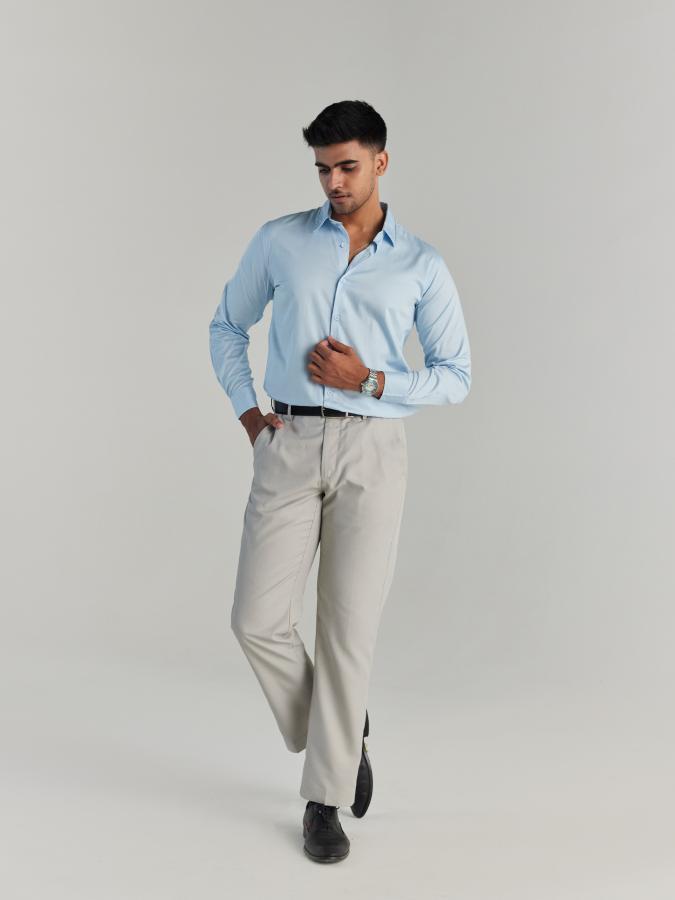 Men Light Blue Formal Shirt