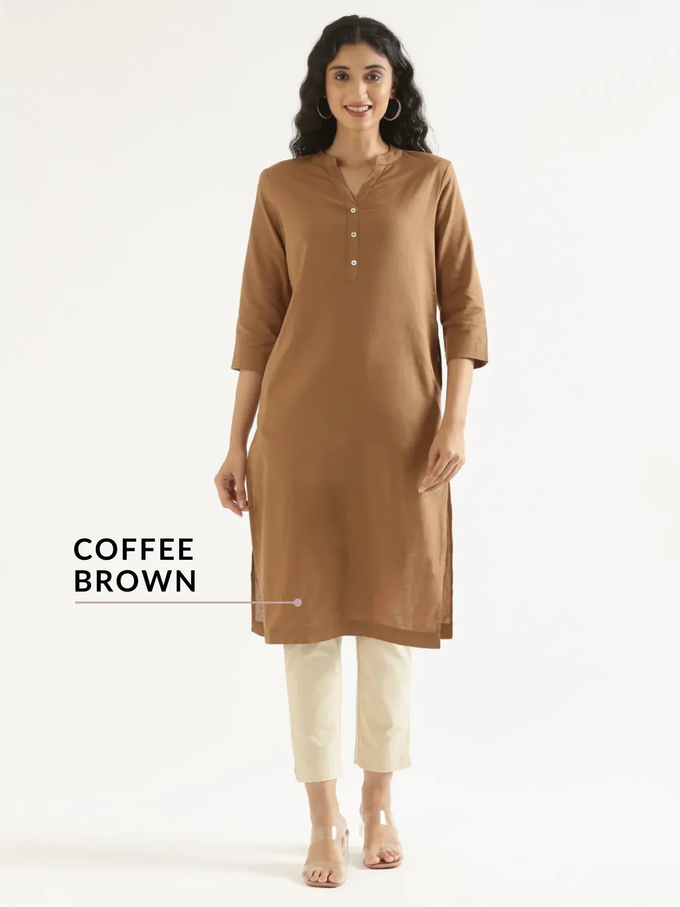 Pick Any 2 Women Airy Linen Long Kurta