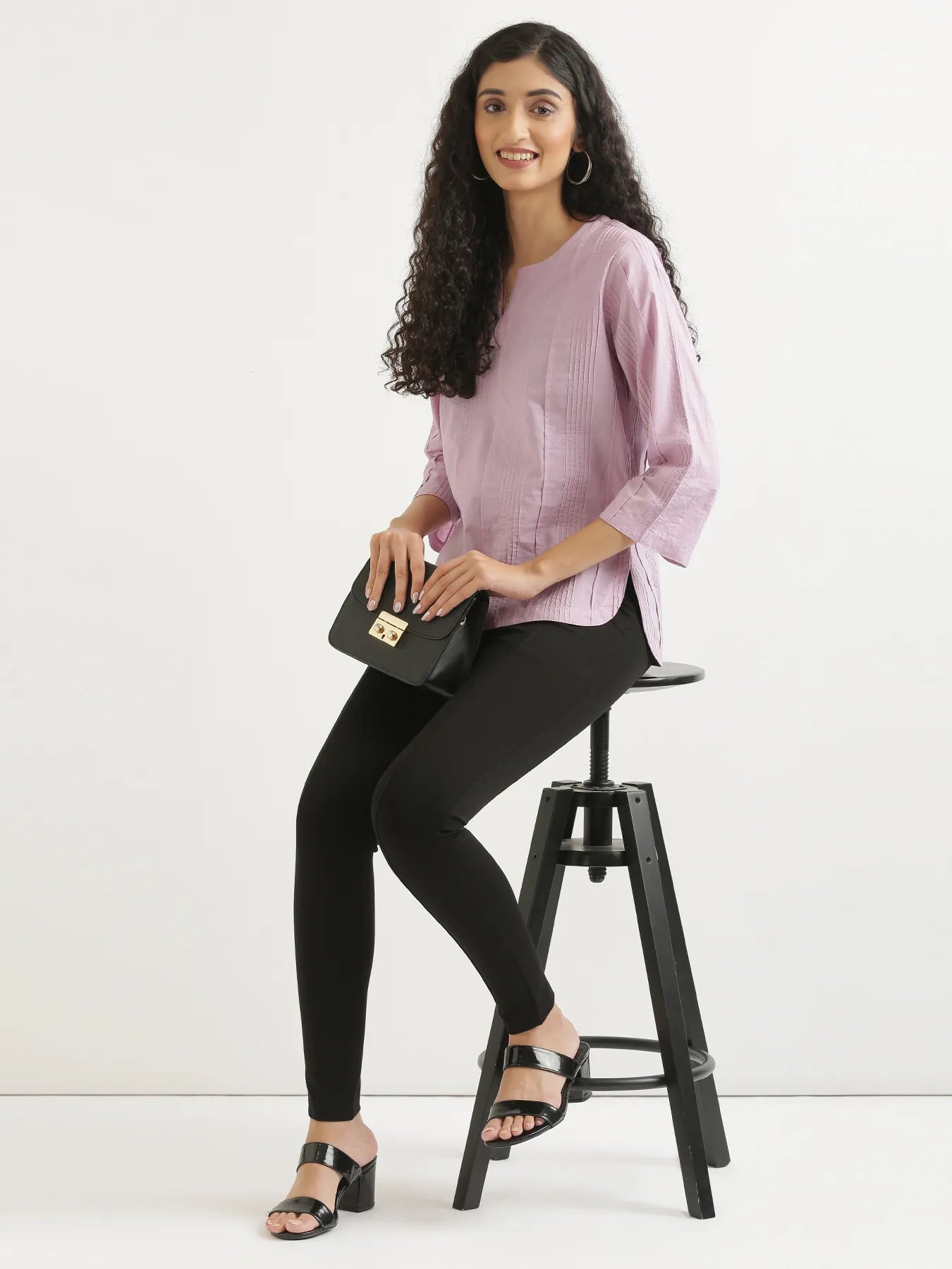 Women Black 4-Way Stretchable Pants