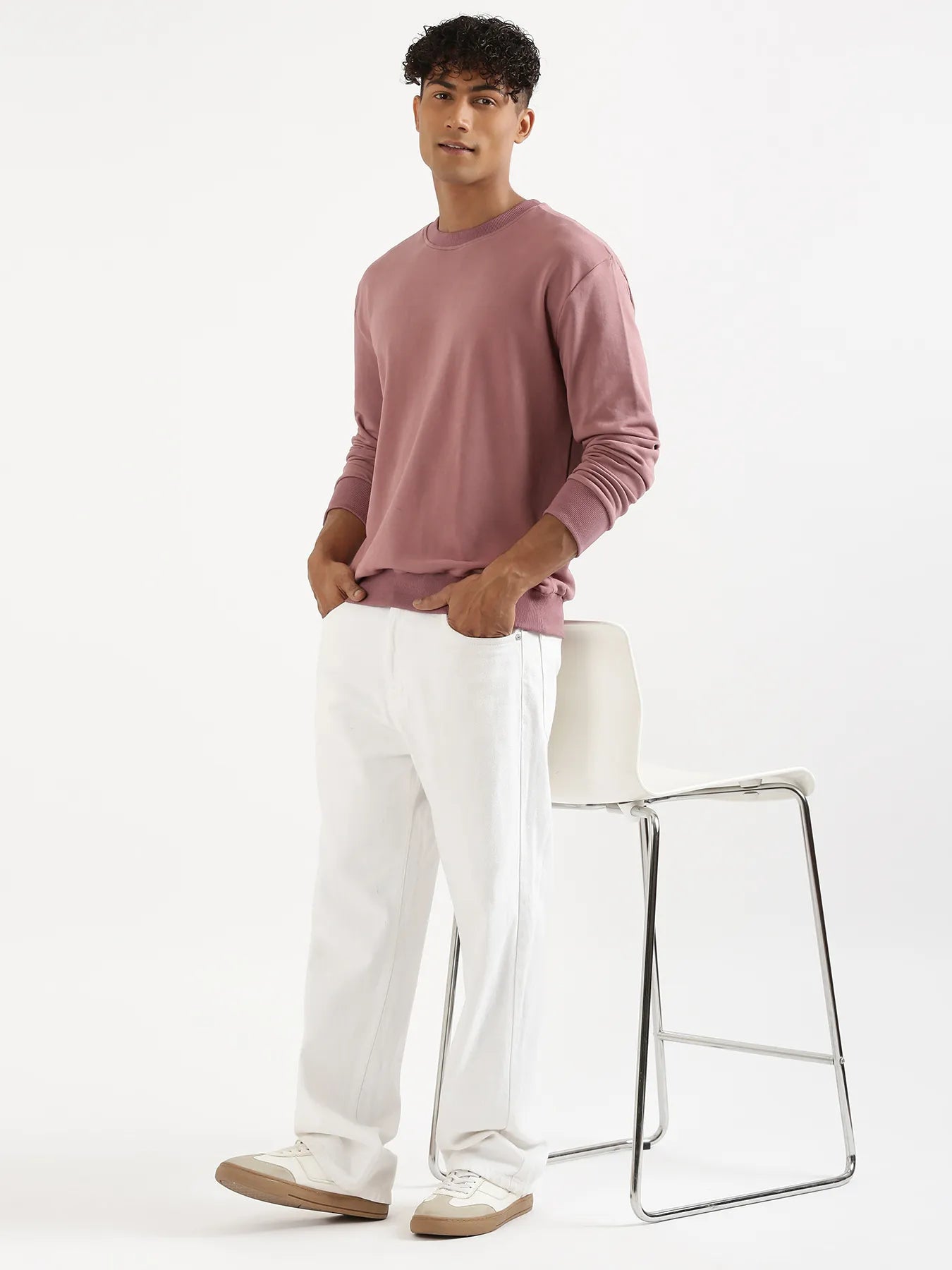 Unisex Rose Taupe Round Neck Sweatshirt