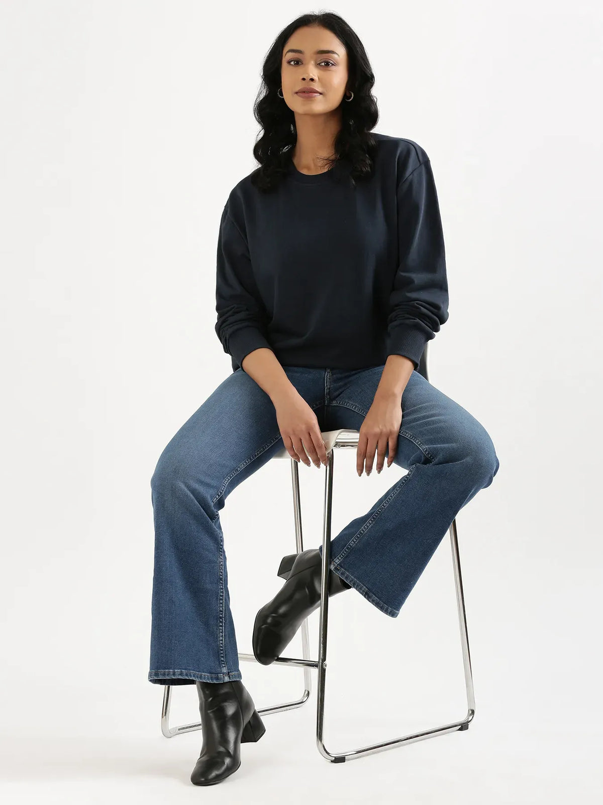 Unisex Olive Green Round Neck Sweatshirt