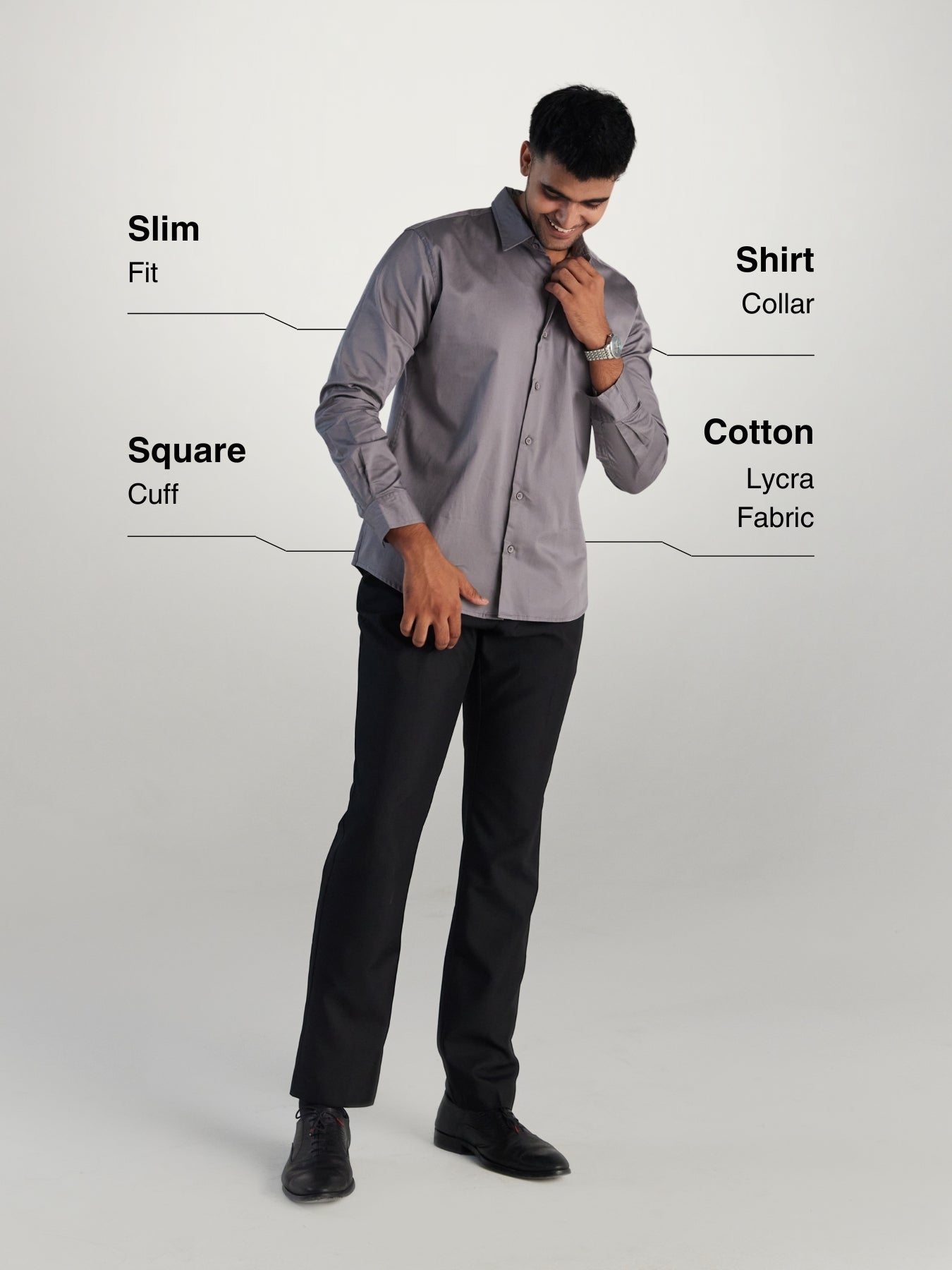Men Grey Formal Shirt