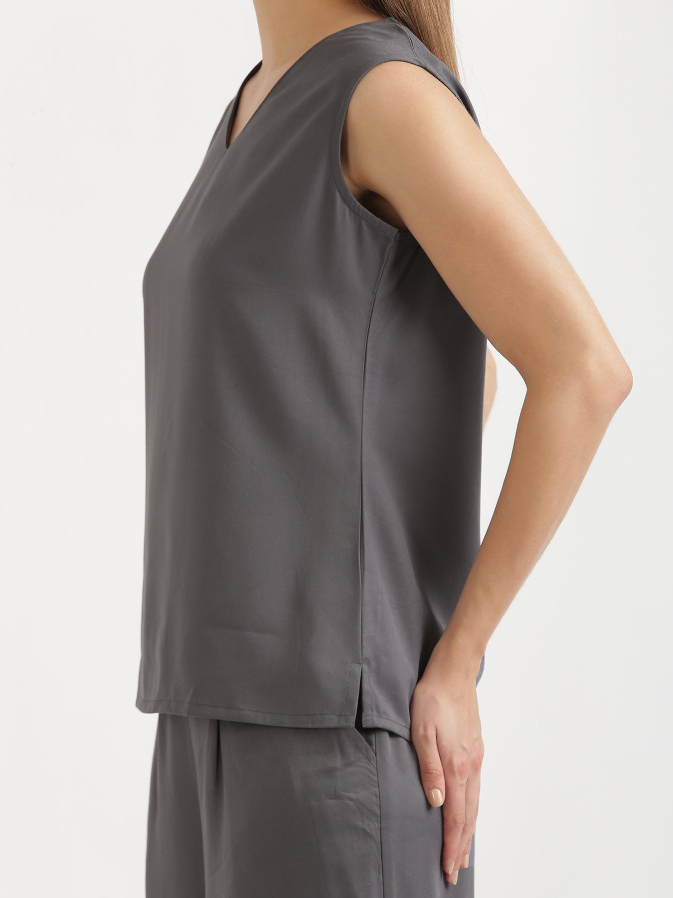 Grey Viscose Coord Set