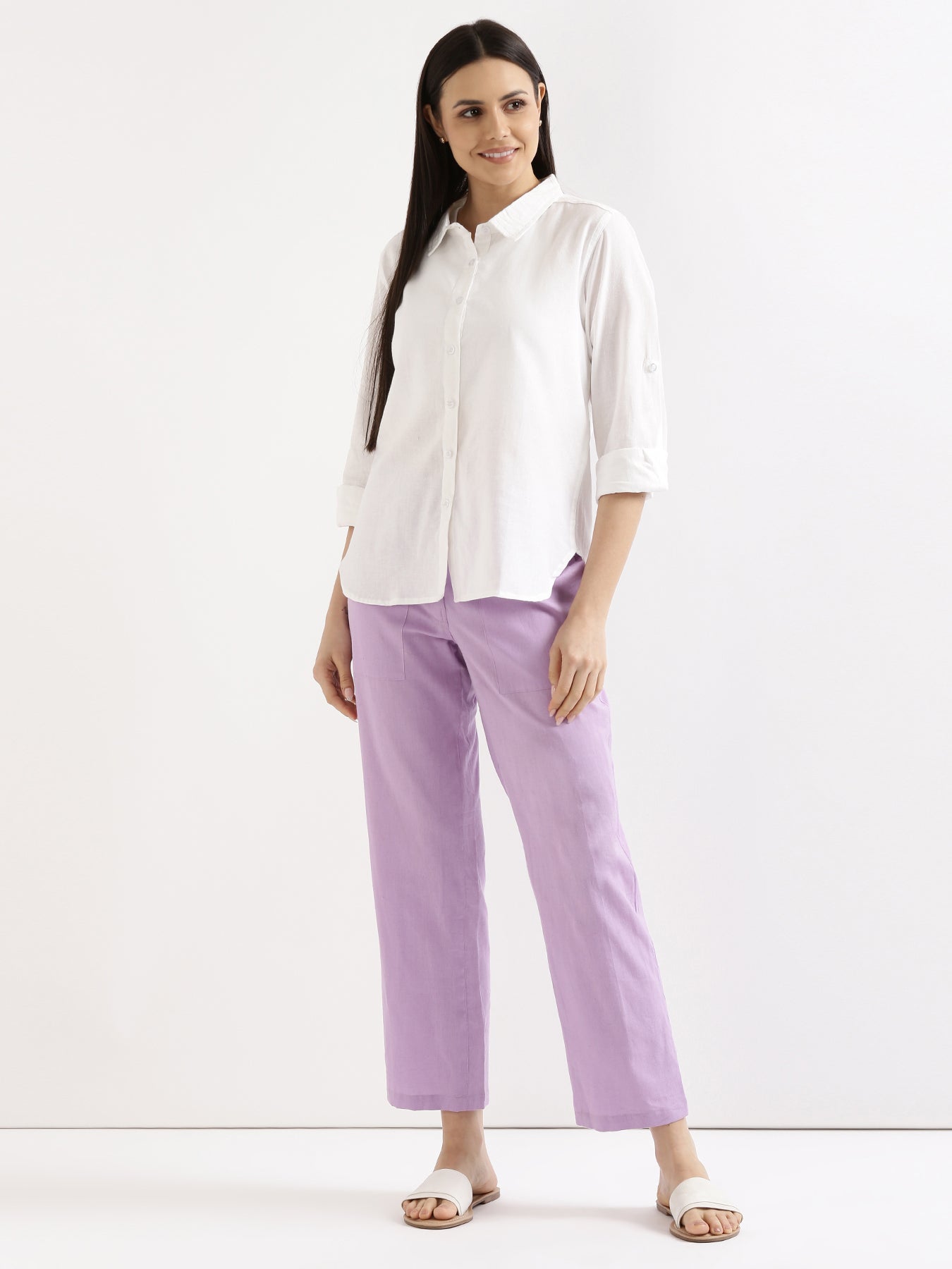 Lilac Airy Linen Pants