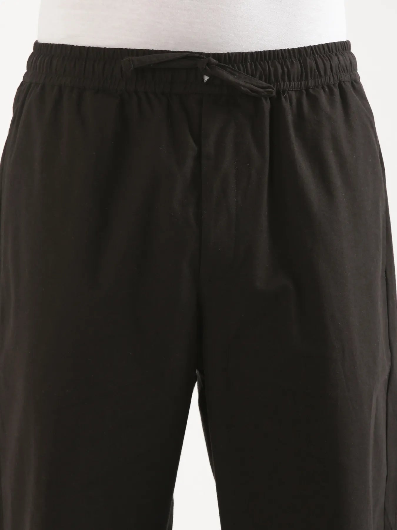 Men Black Cotton Pant