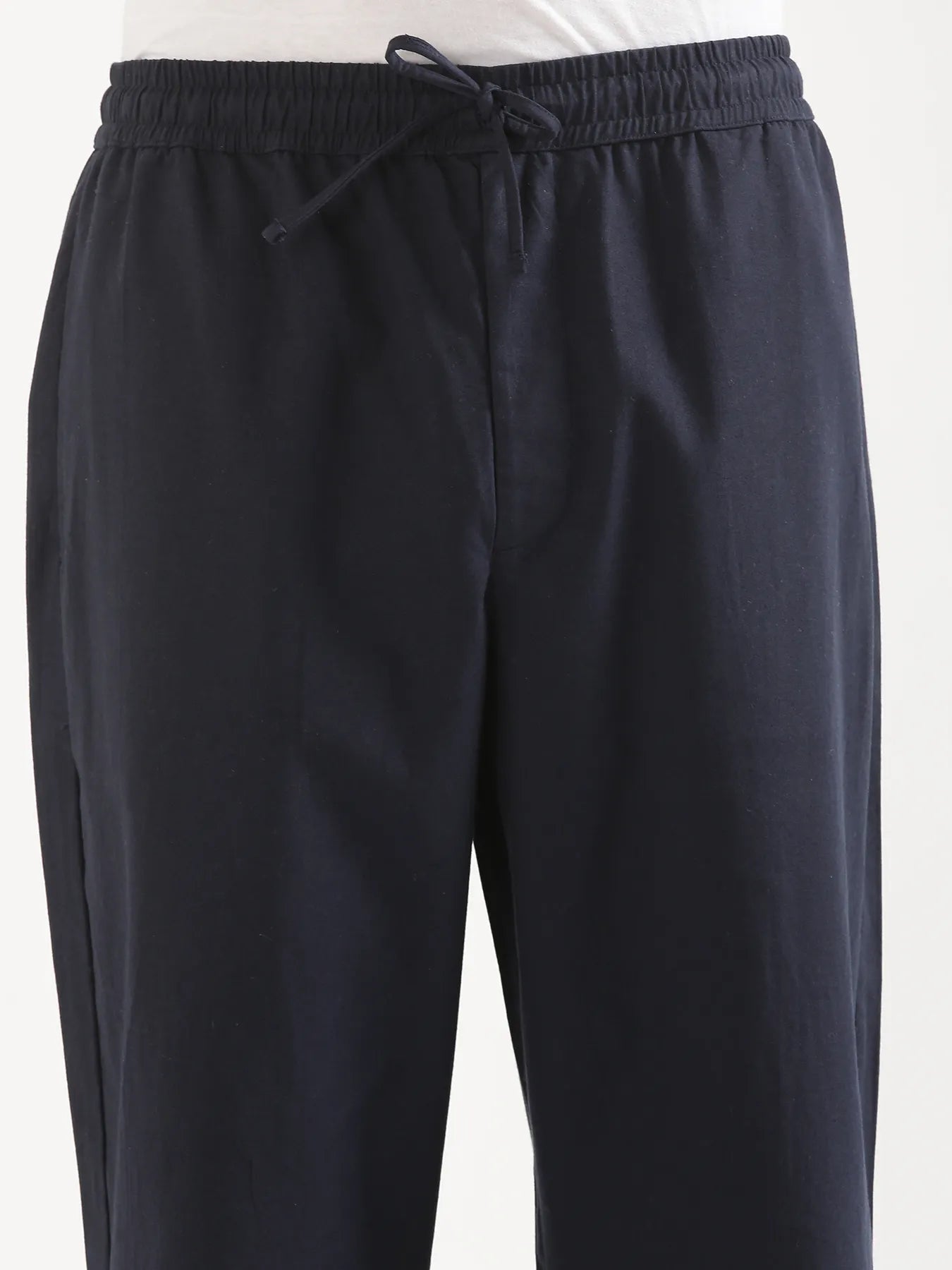Men Navy Blue Cotton Pant