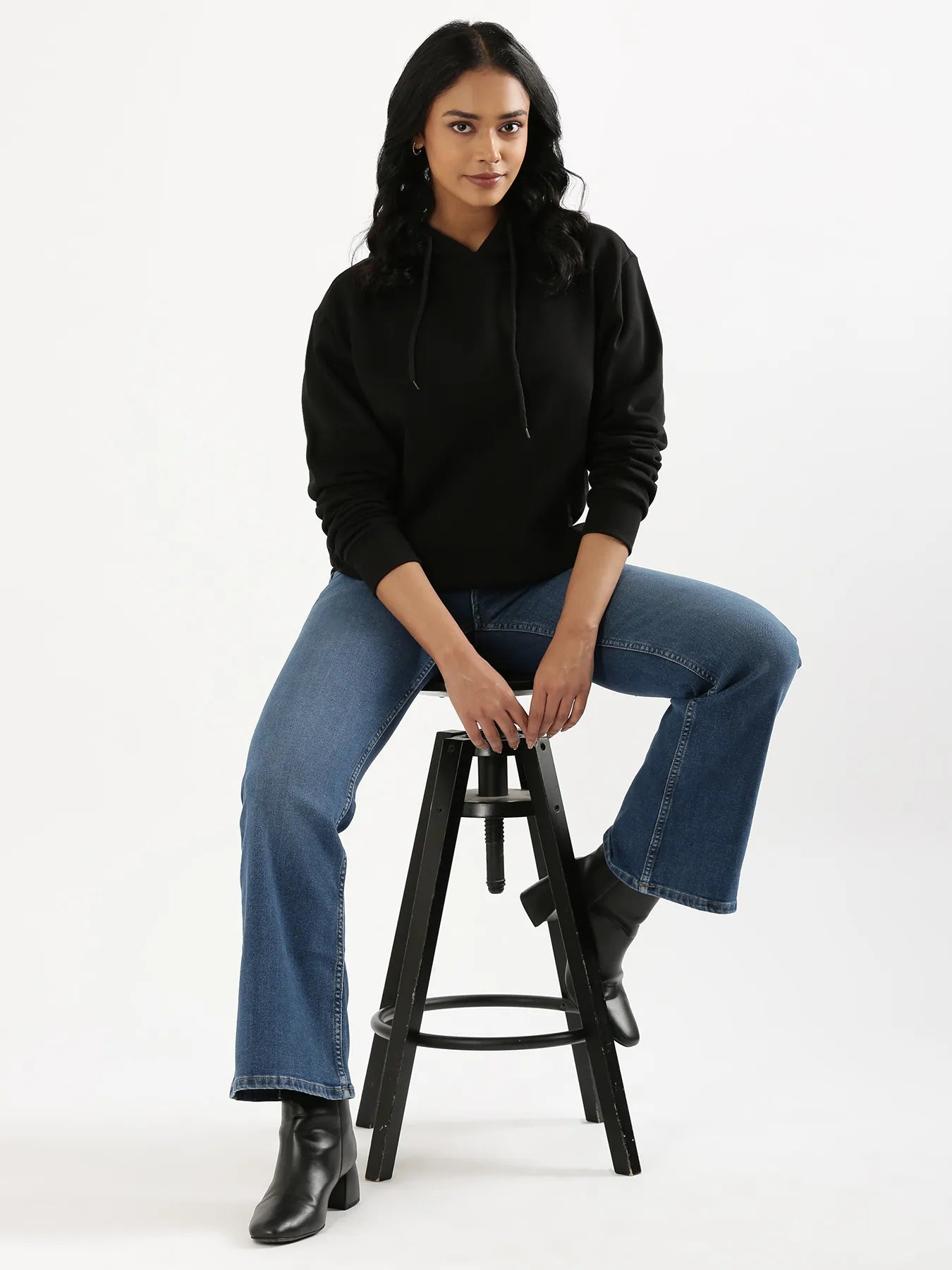 Unisex Black Pullover Fleece Hoodie