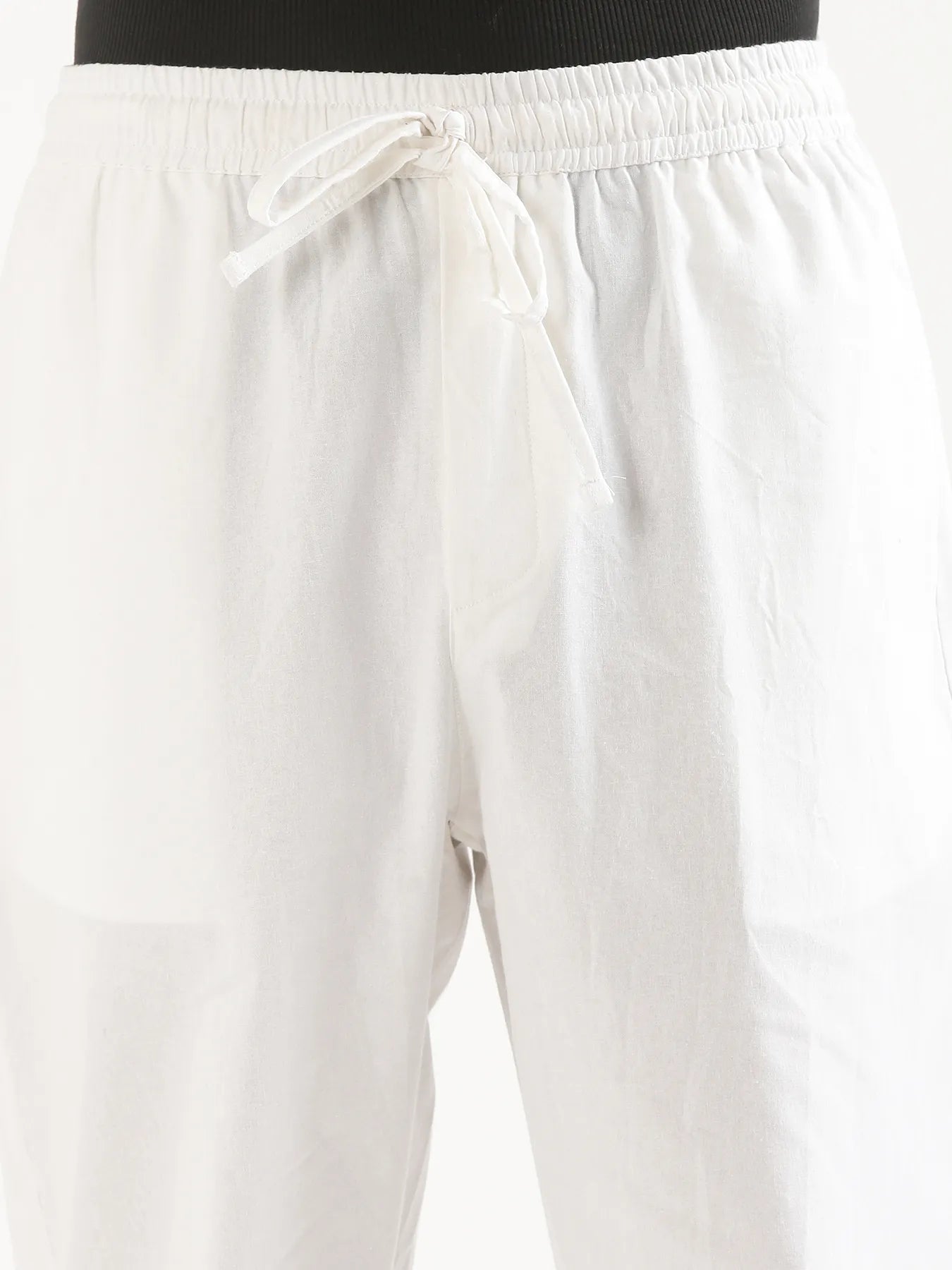Men White Cotton Pant