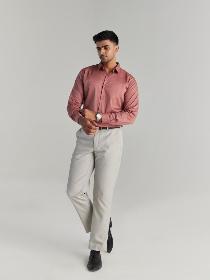 Men Rose Taupe Formal Shirt