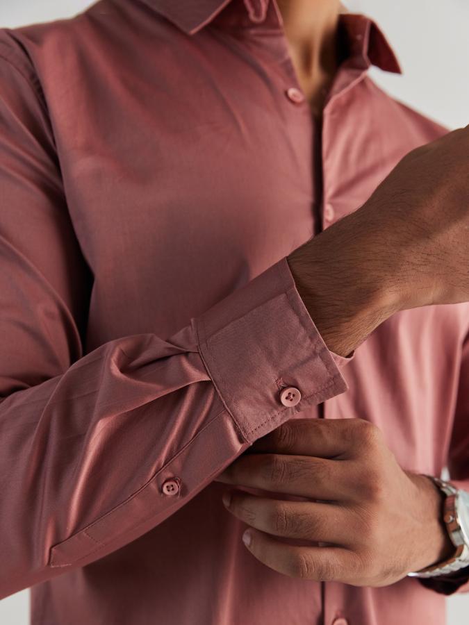 Men Rose Taupe Formal Shirt