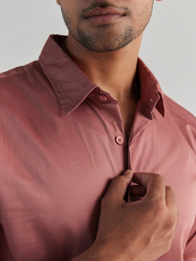 Men Rose Taupe Formal Shirt