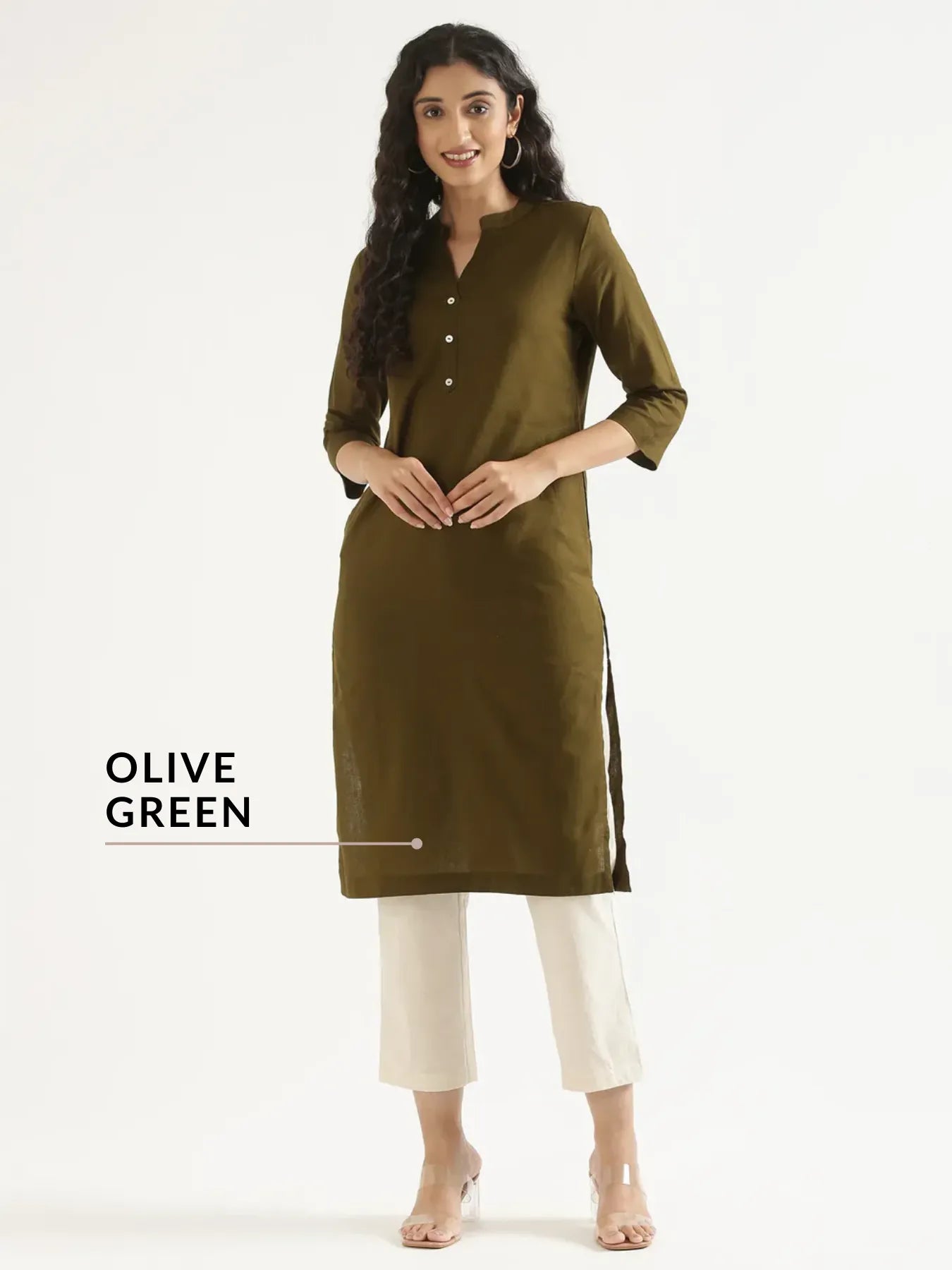 Pick Any 2 Women Airy Linen Long Kurta