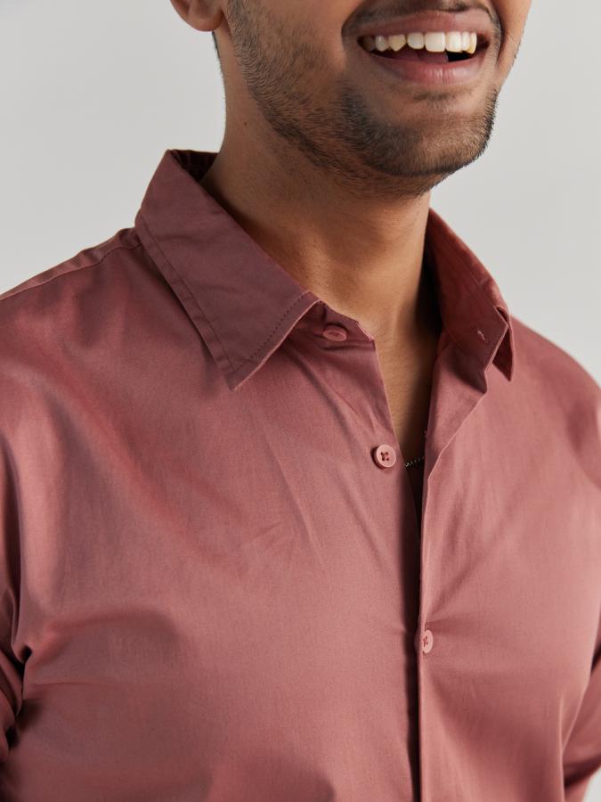 Men Rose Taupe Formal Shirt