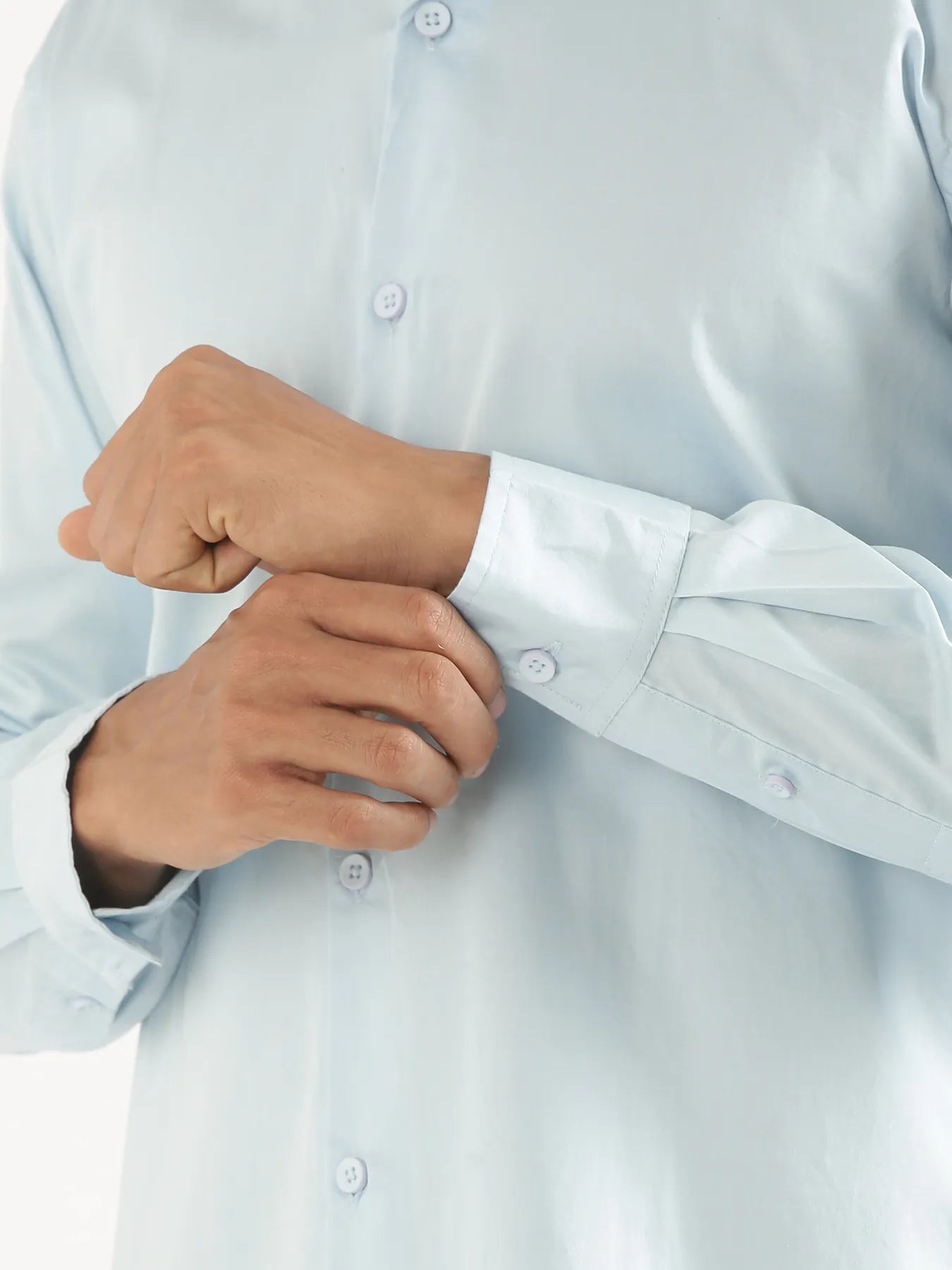 Men Plus Size Light Blue Formal Shirts