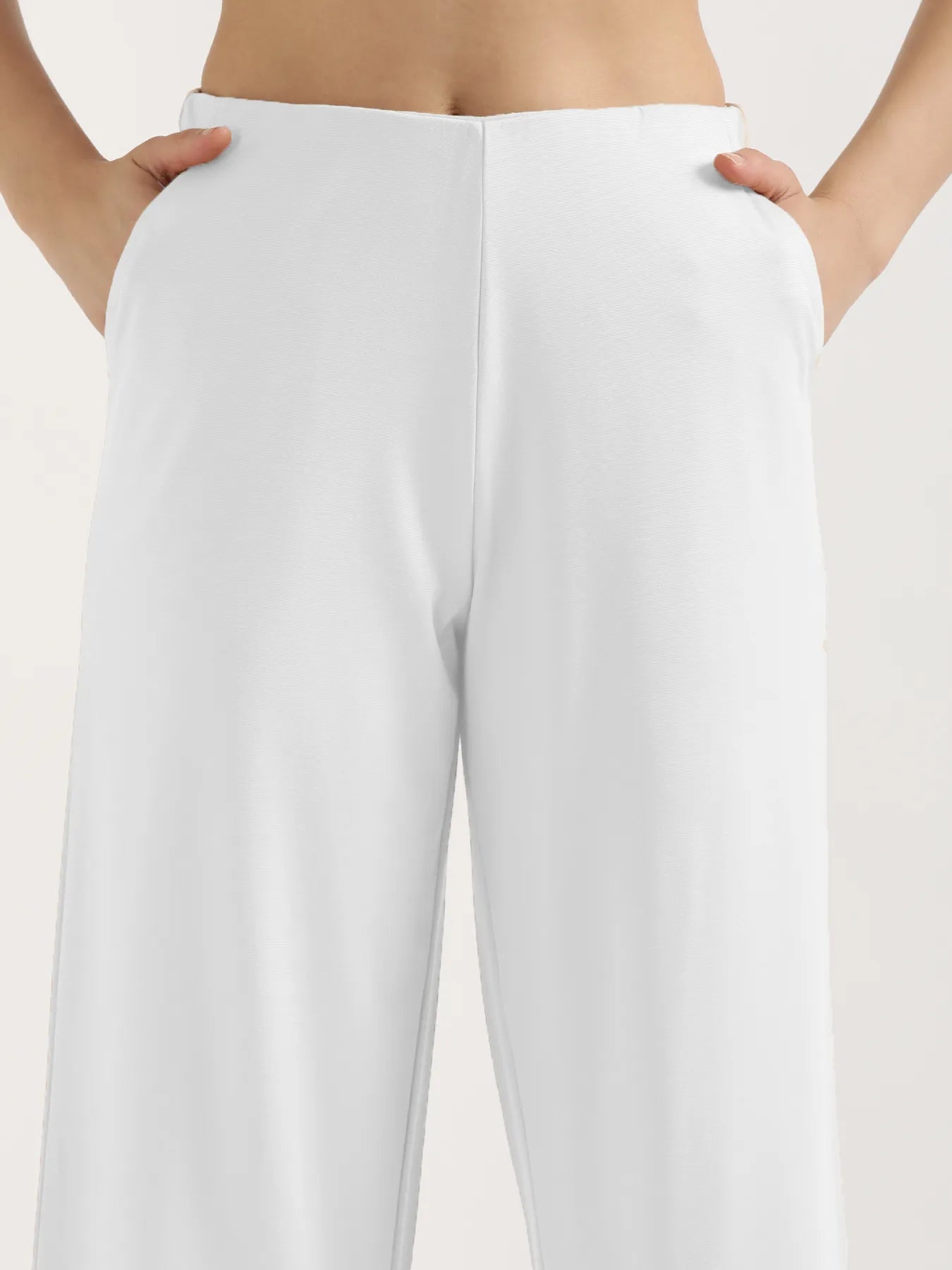Women White Wide Leg Pants