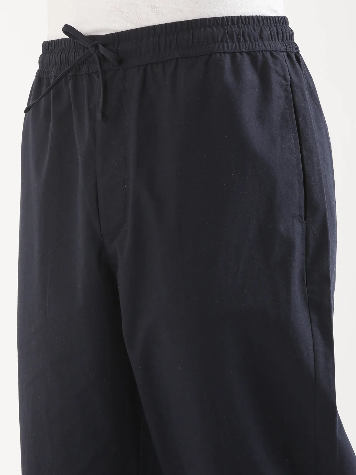 Men Navy Blue Cotton Pant