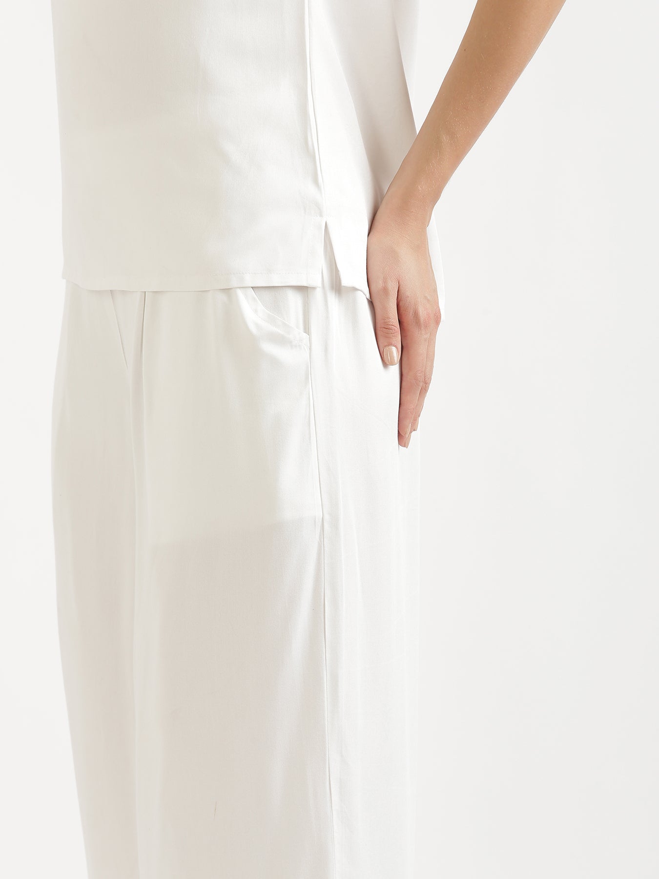 White Viscose Coord Set