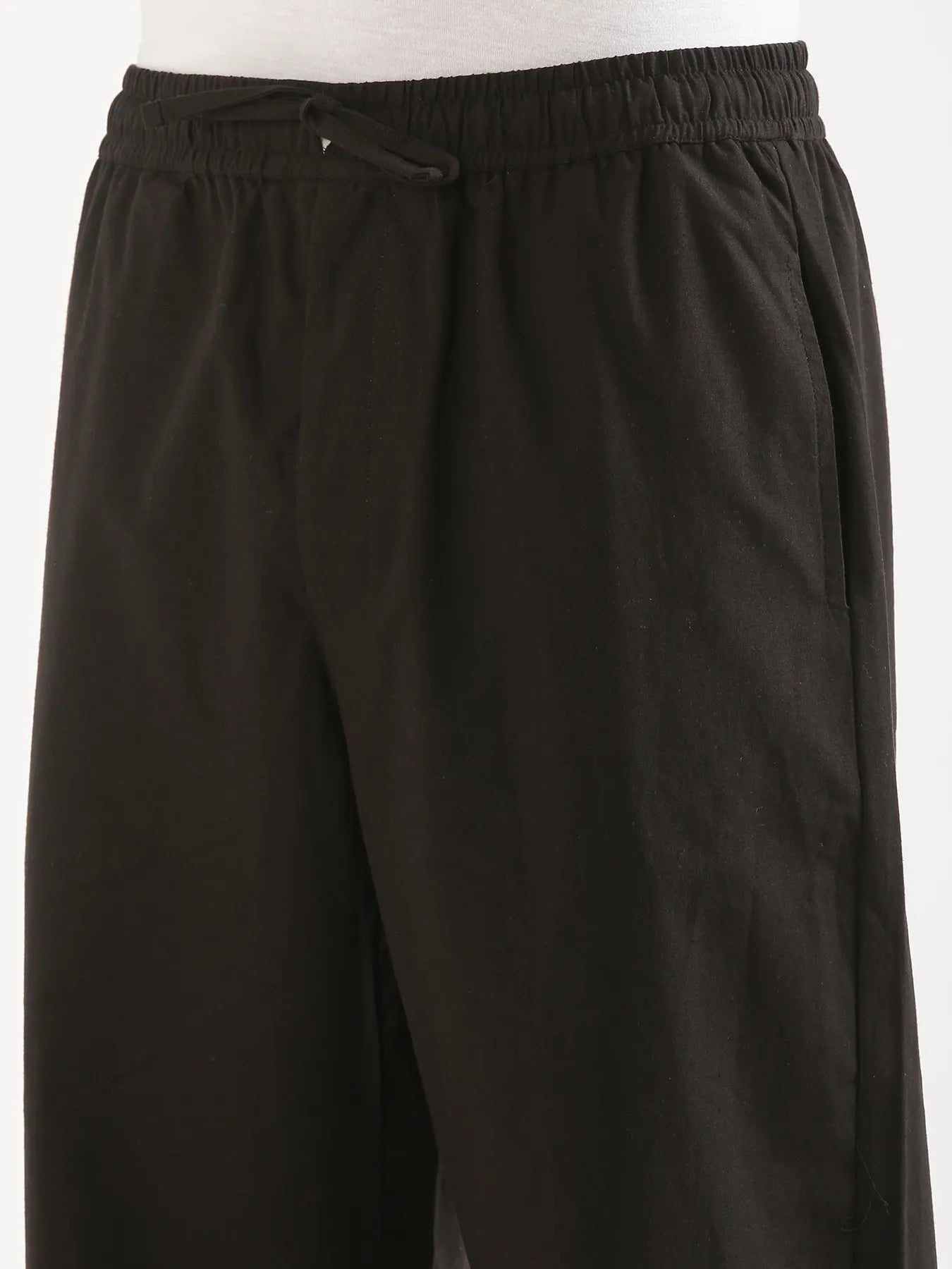 Men Black Cotton Pant