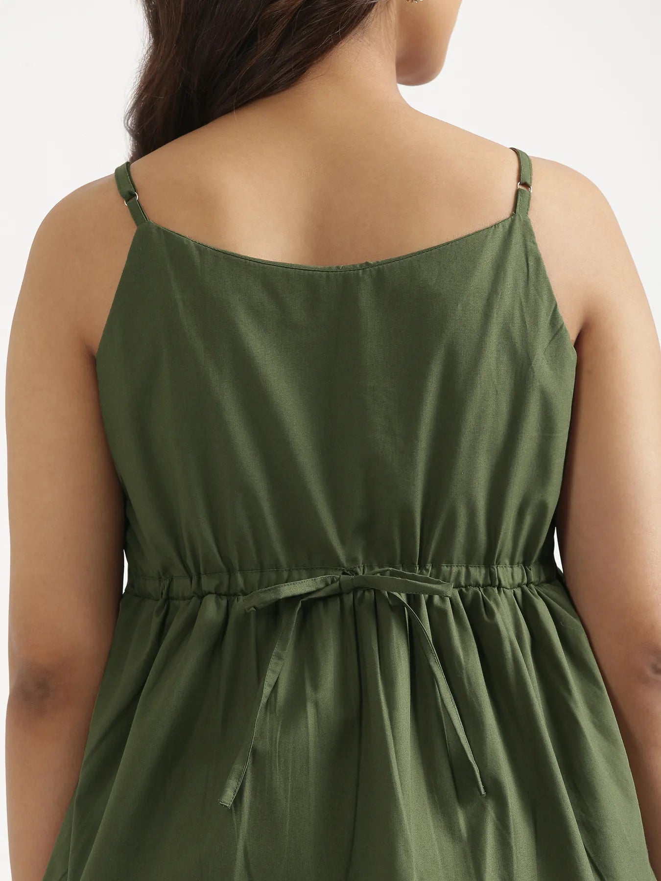 Women Forest Green Better Cotton Peplum Top