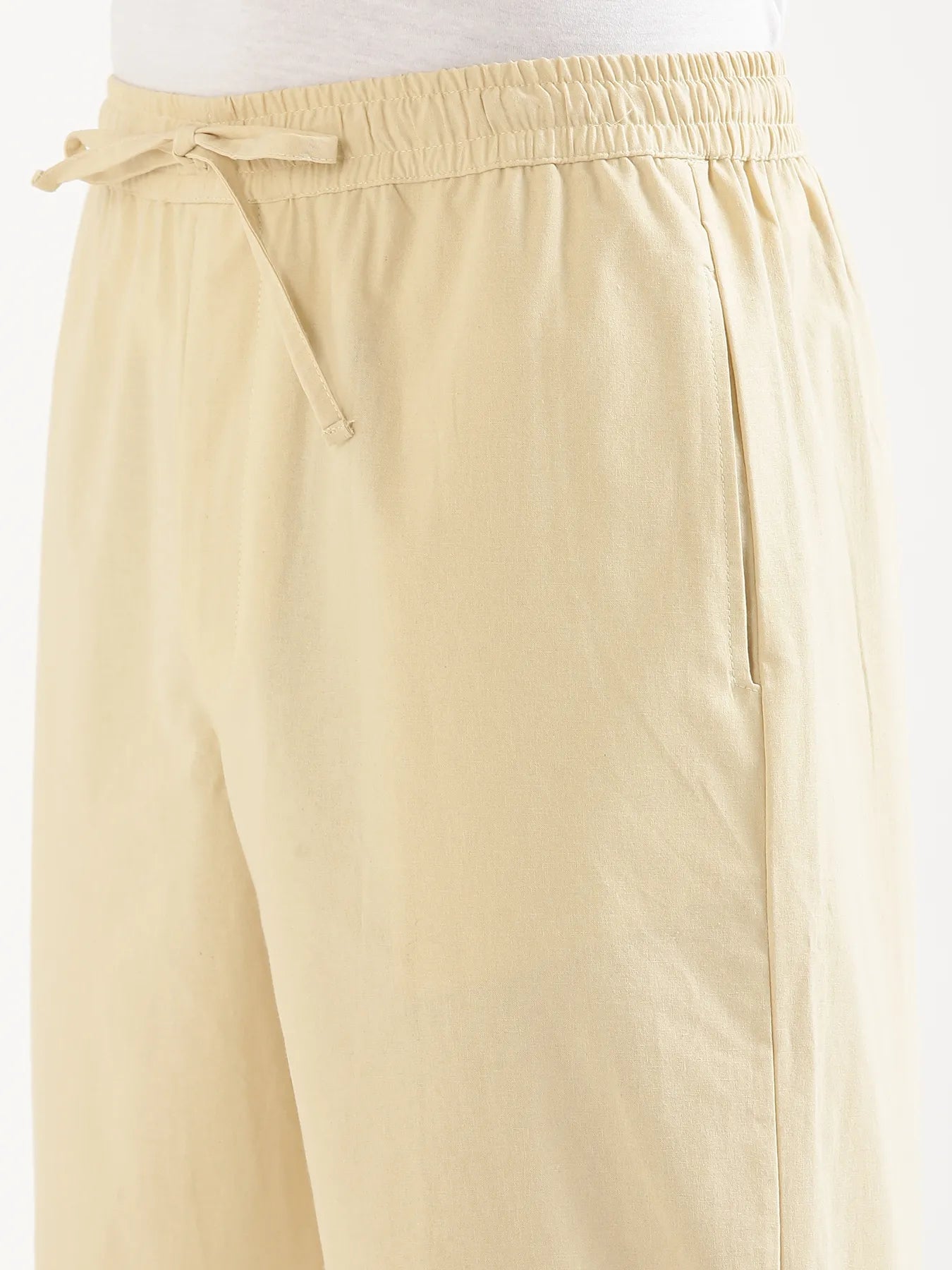 Men Beige Cotton Pant