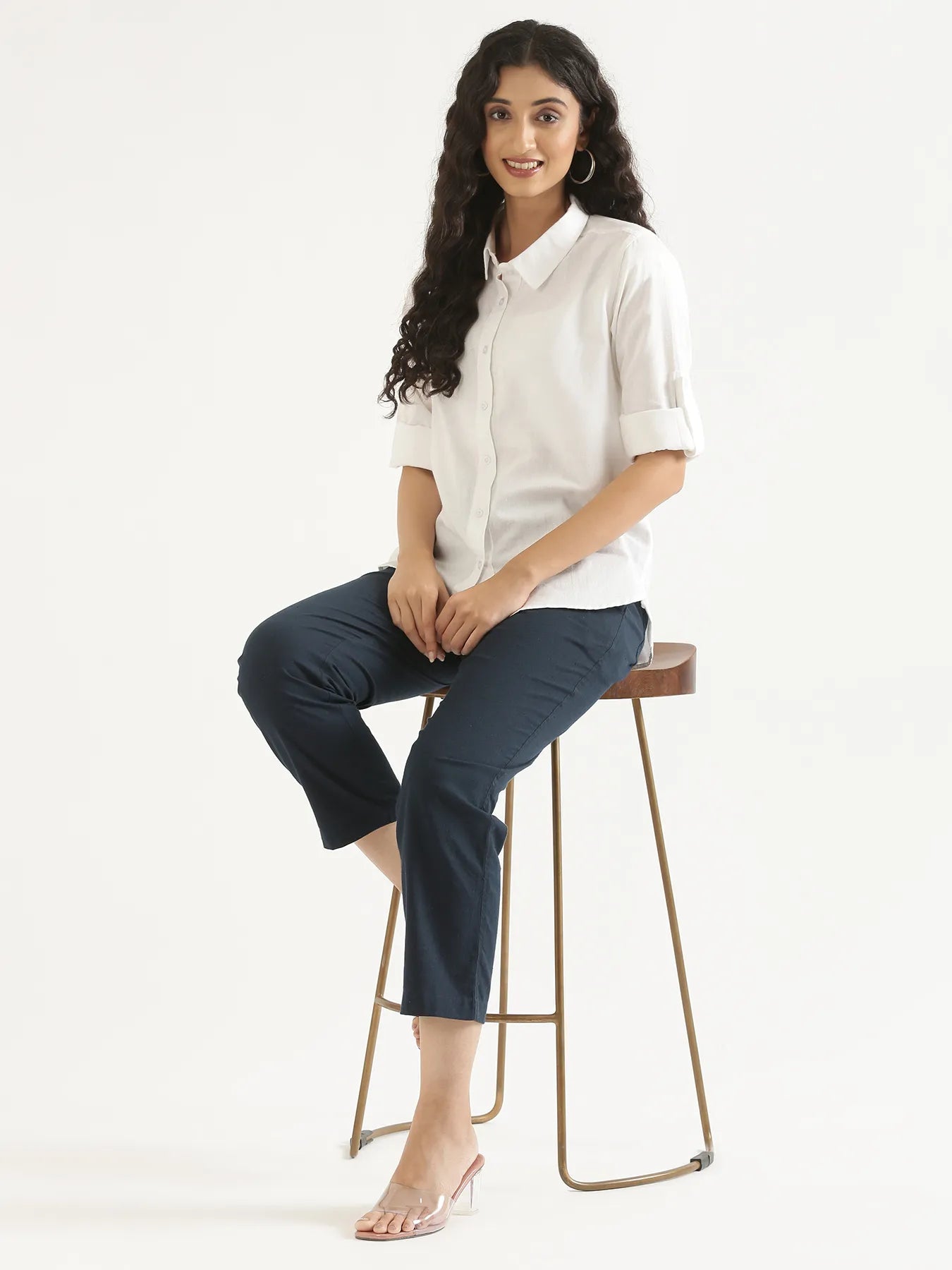 Women White Airy-Linen Shirt