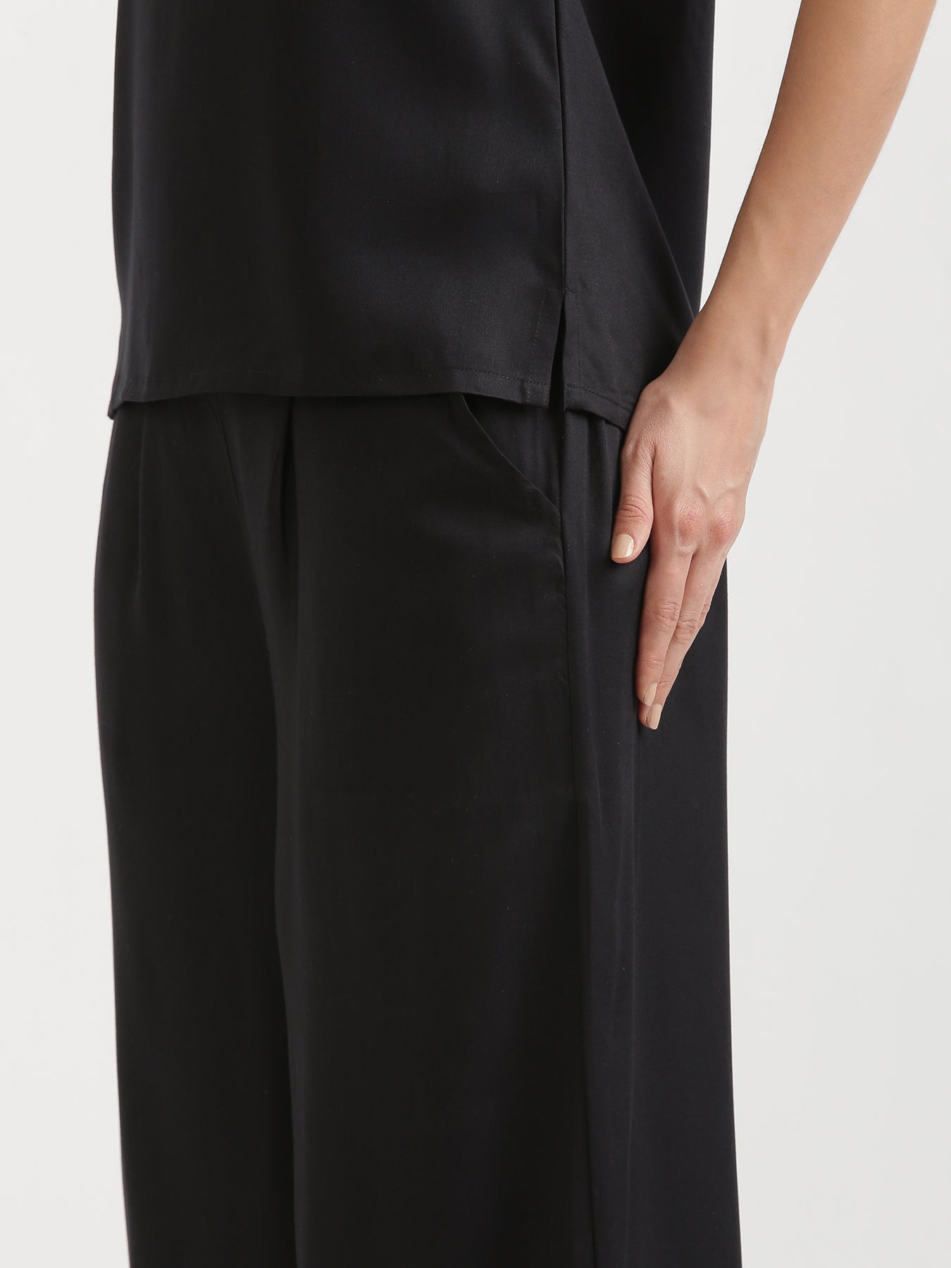 Black Viscose Coord Set