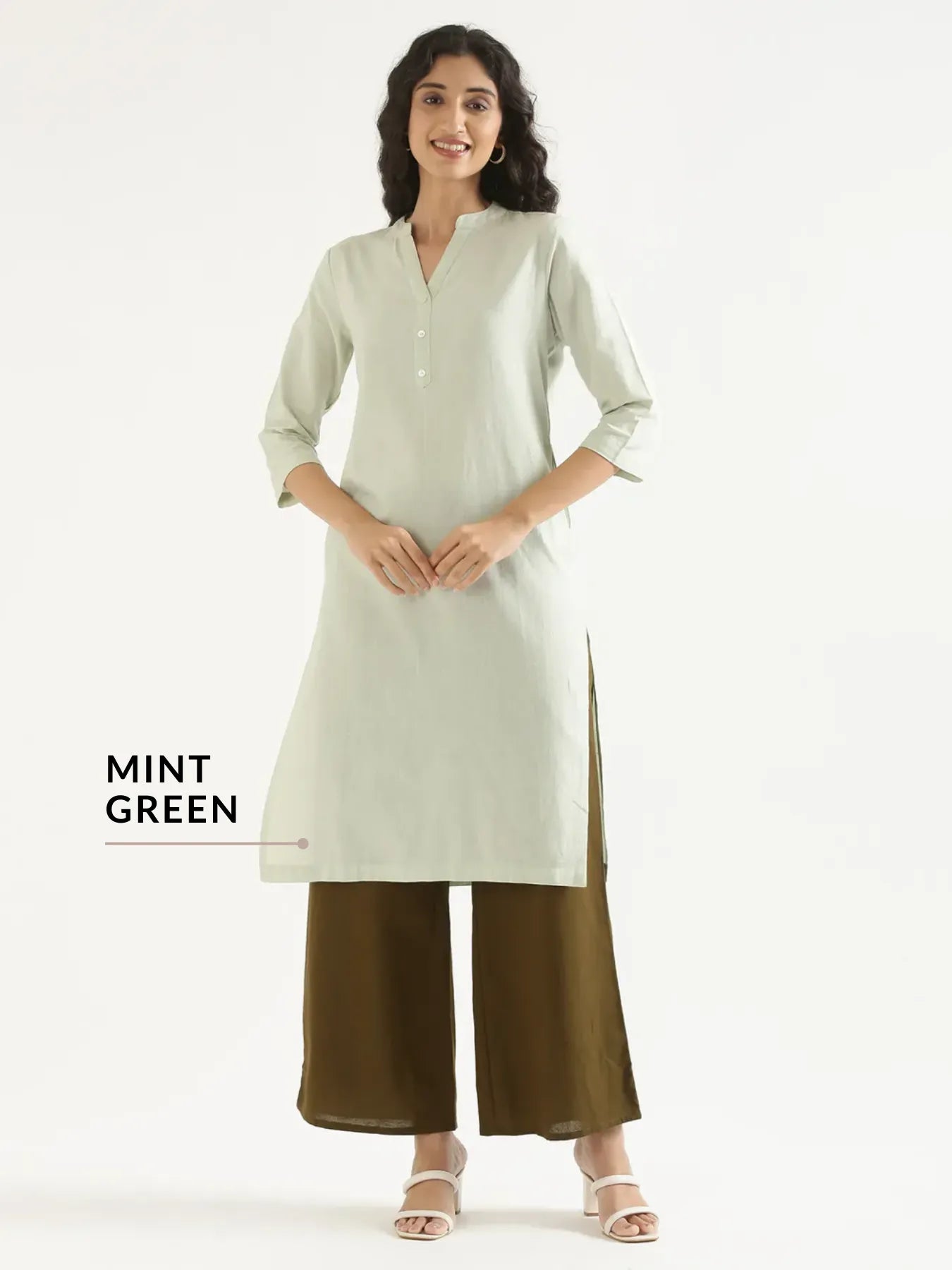 Pick Any 2 Women Airy Linen Long Kurta