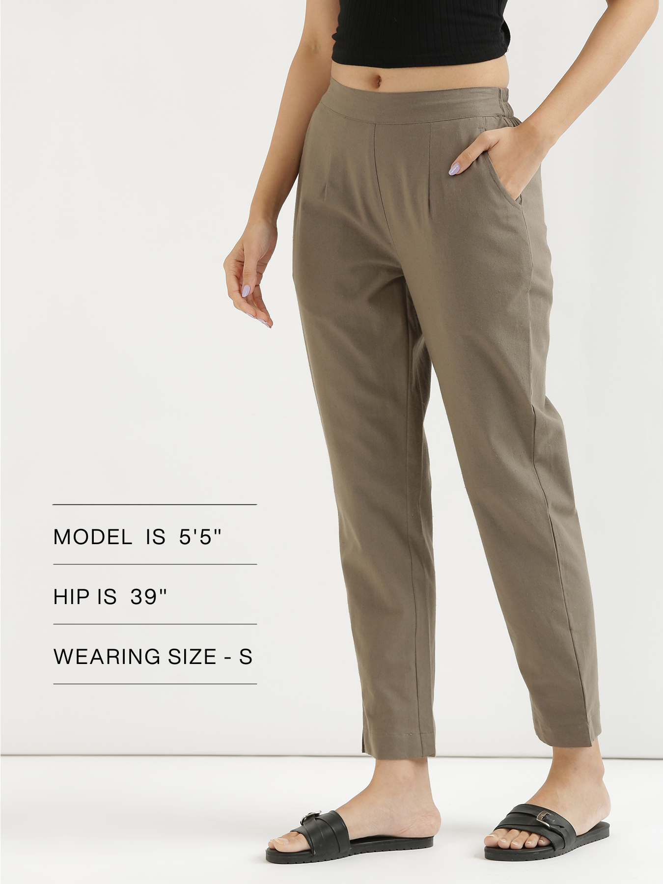 Women Grey Cotton Pant