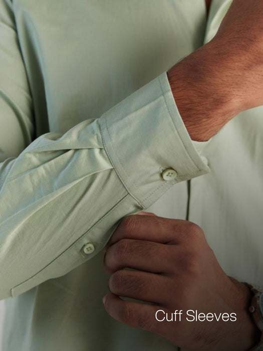Men Plus Size Mint Green Formal Shirts