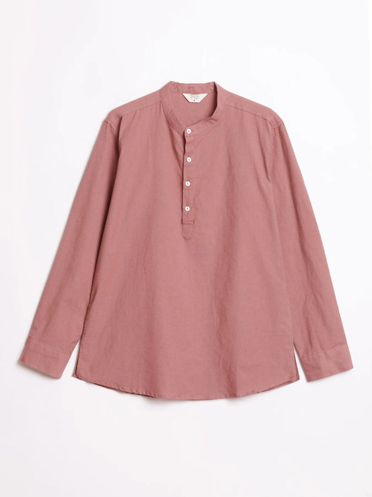 Men Rose Taupe Airy Linen Short Kurta