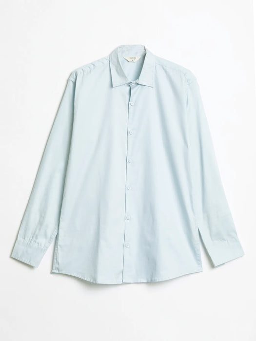 Men Plus Size Light Blue Formal Shirts