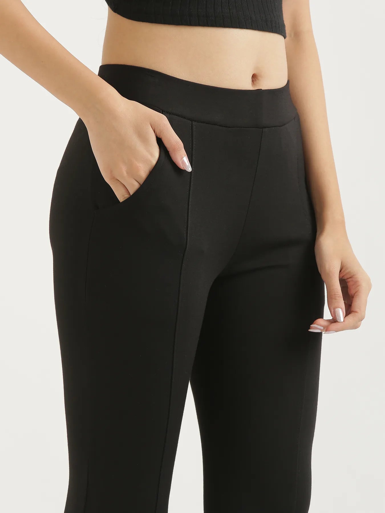 Women Black 4-Way Stretchable Pants