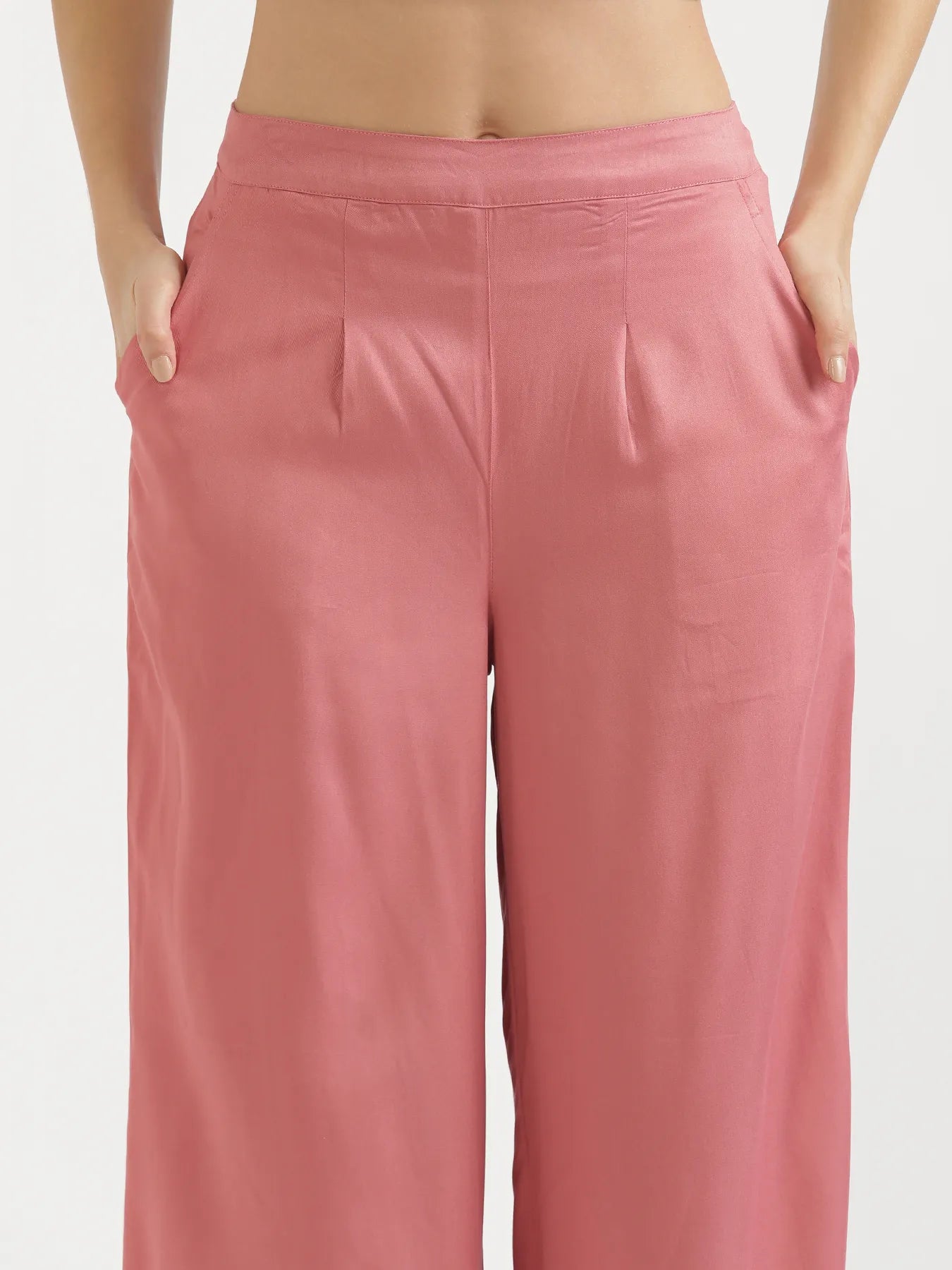 Women Rose Viscose Palazzo Pant