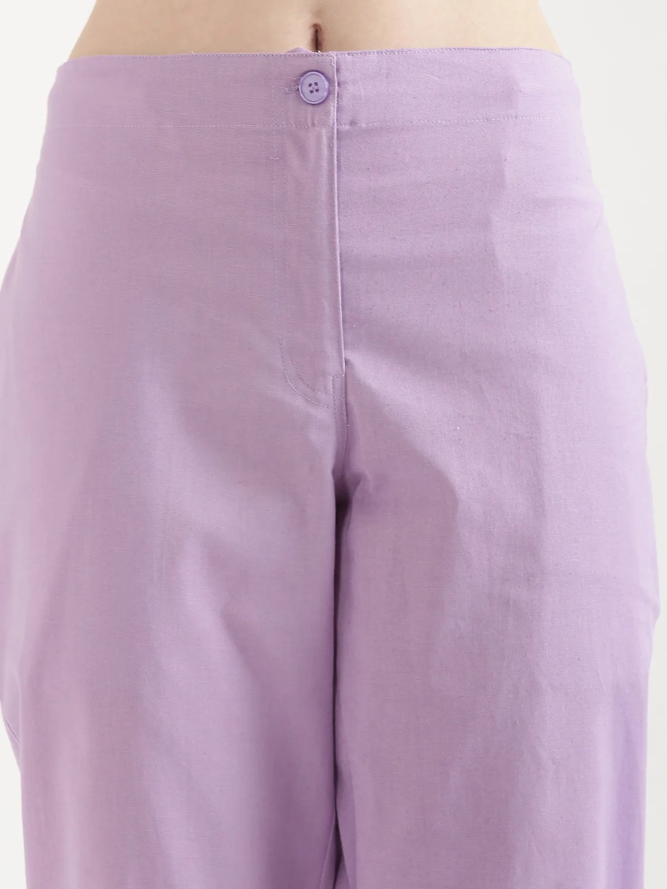 Women Lilac Airy Linen Straight Pant