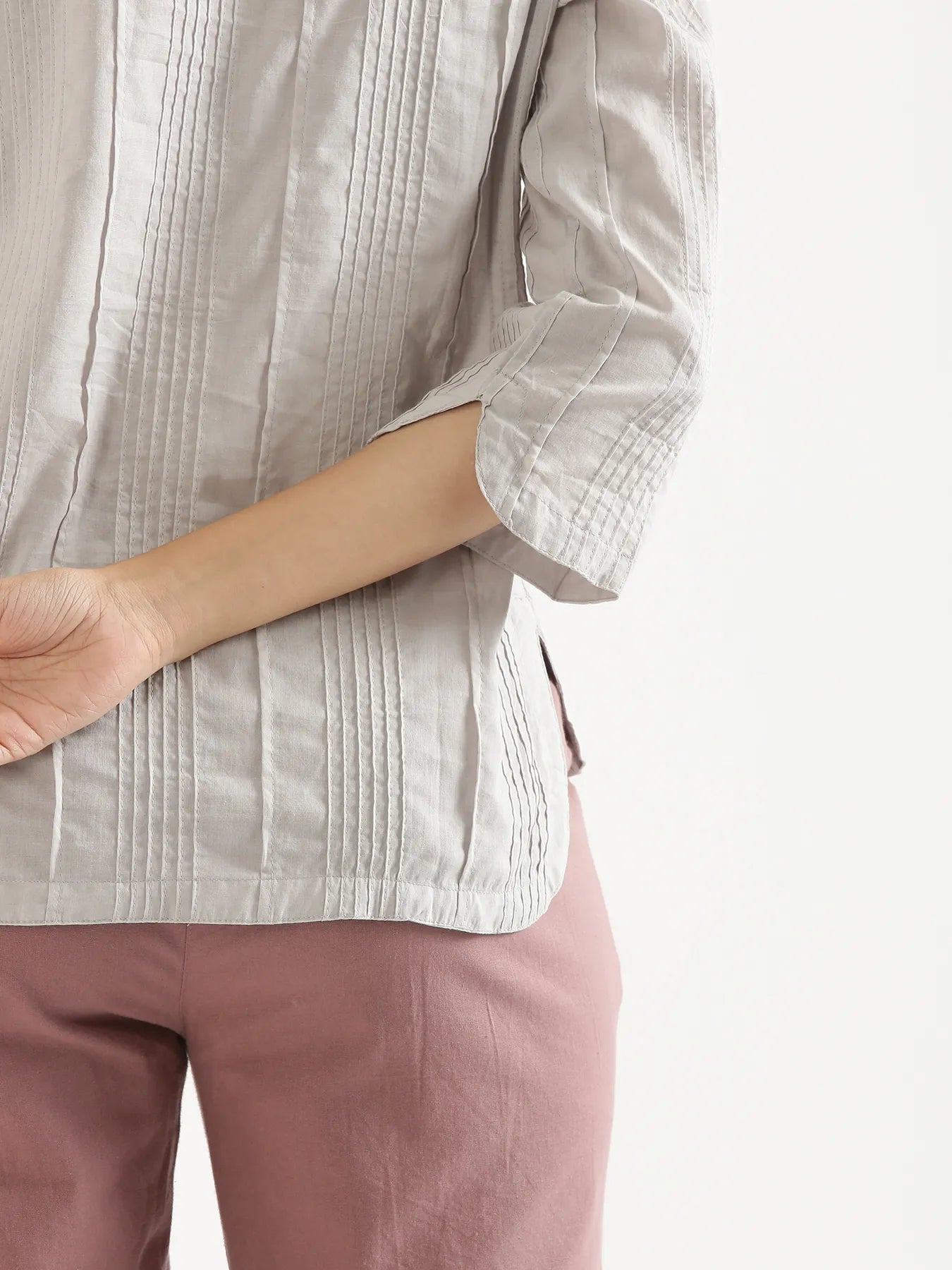 Women Grey Everyday Cotton Top