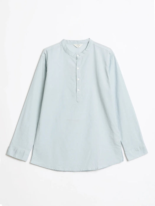 Men Sky Blue Airy Linen Short Kurta