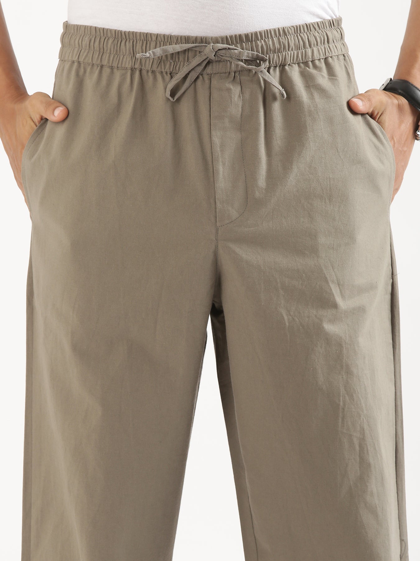 Men Grey Cotton Pant