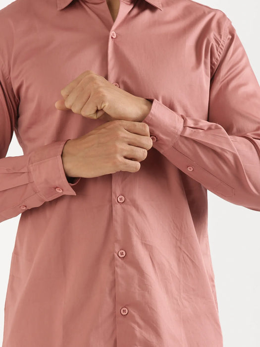 Men Plus Size Rose Taupe Formal Shirts