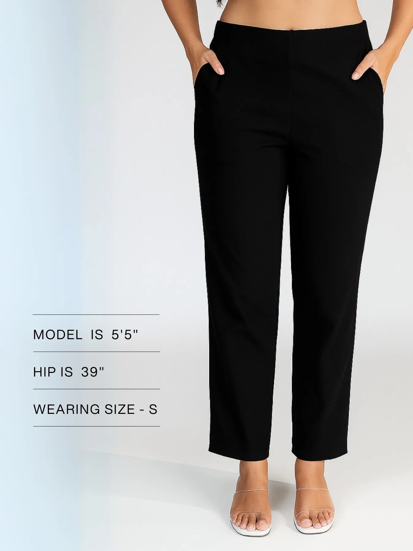 Women Black Straight Fit Formal Pants
