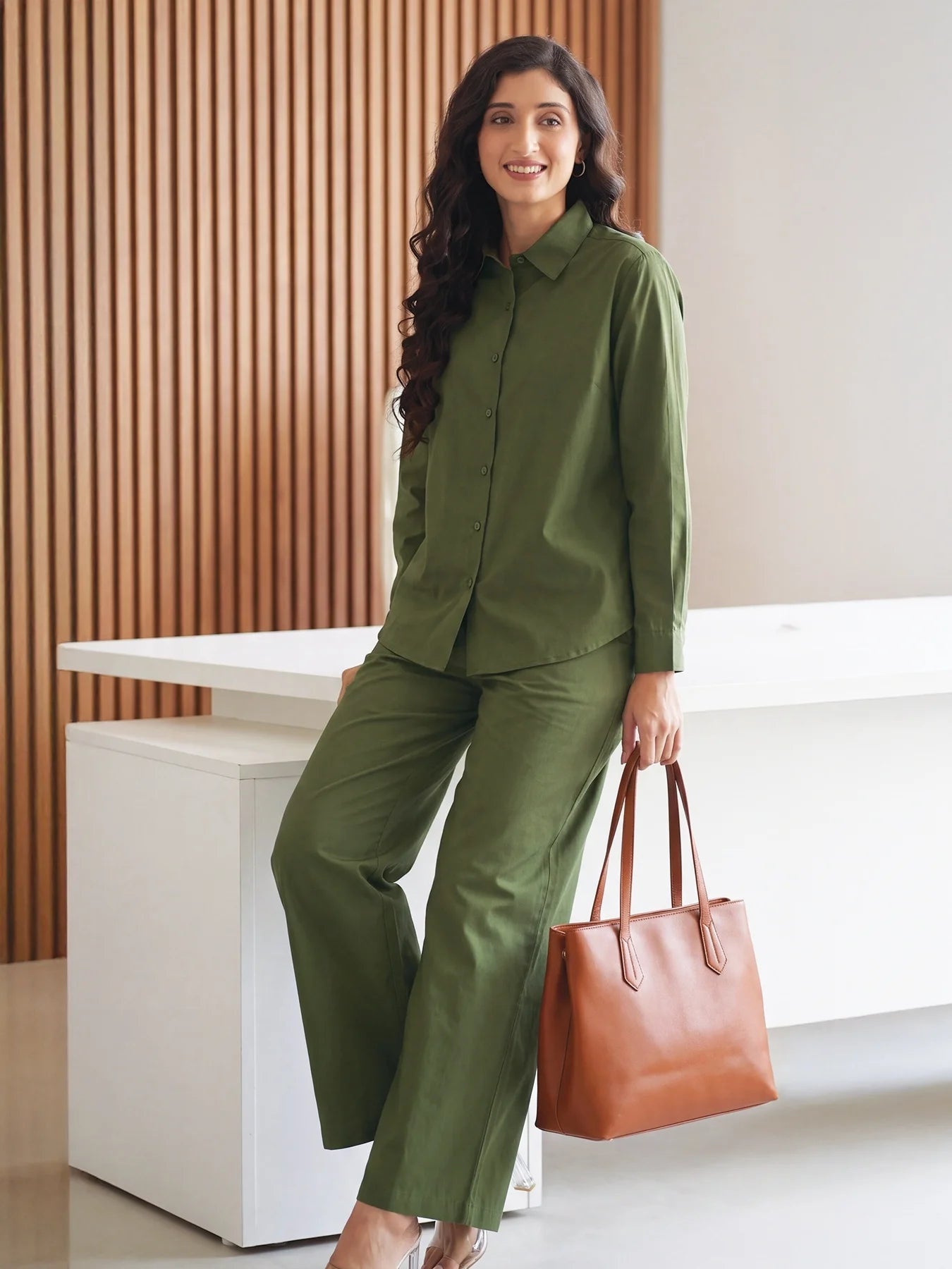 Women Forest Green Better Cotton Co-ord Set