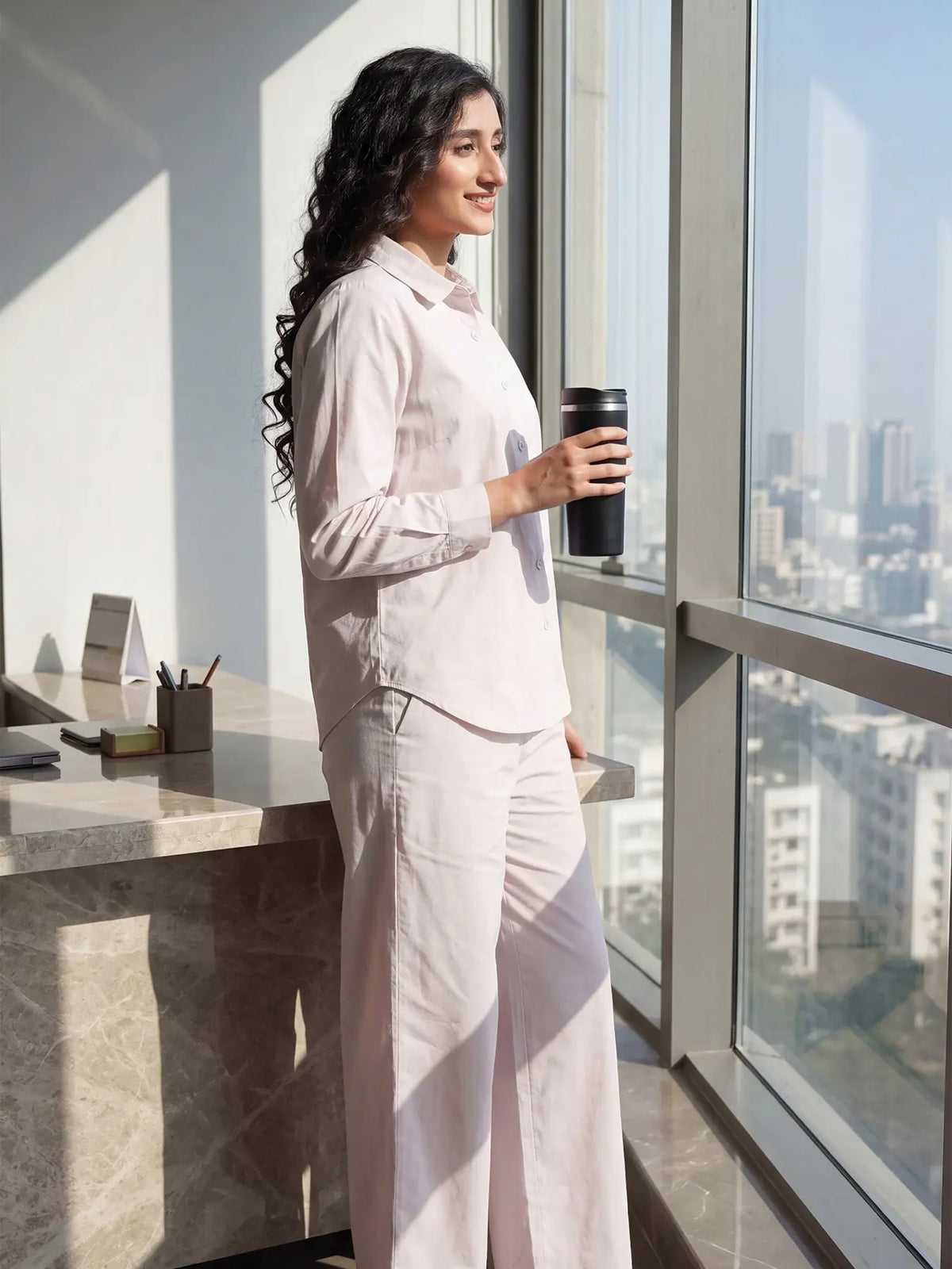 Women Mauve Pink Better Cotton Co-ord Set