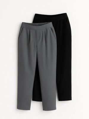 Black & Cement Grey Cotton Pant