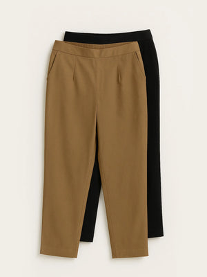 Black & Coffee Brown Cotton Pant