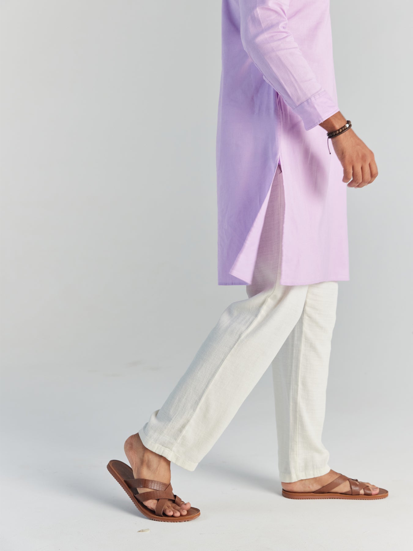 Men Lilac Airy Linen Long Kurta