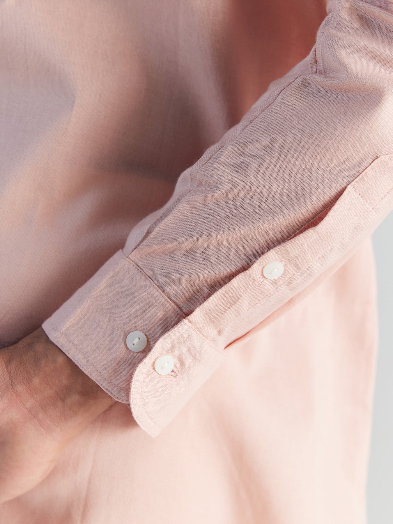 Men Salmon Pink Airy Linen Long Kurta