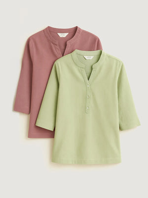 Rose Taupe & Mint Green Short Kurta