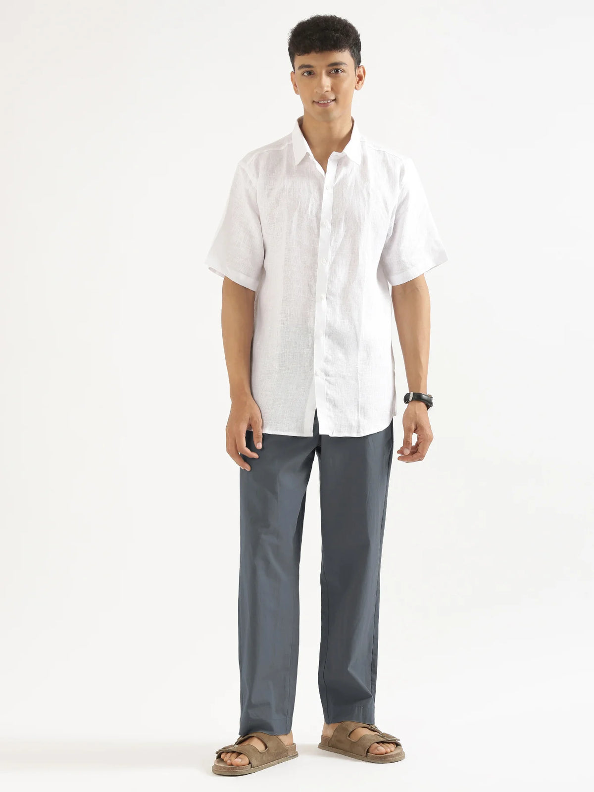 Men Cement Grey Cotton Pant