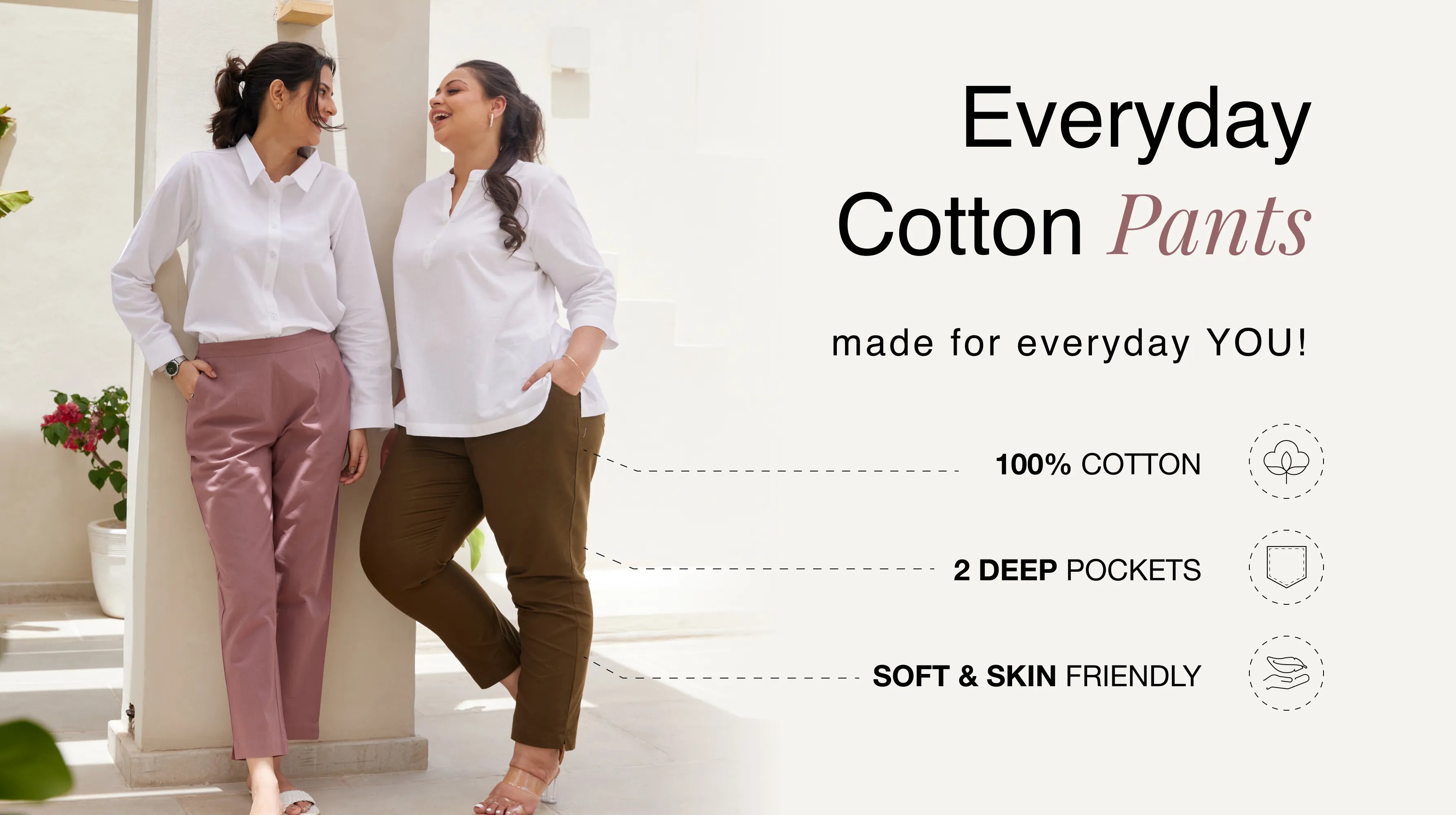 Women Everyday Cotton Pants banner mobile