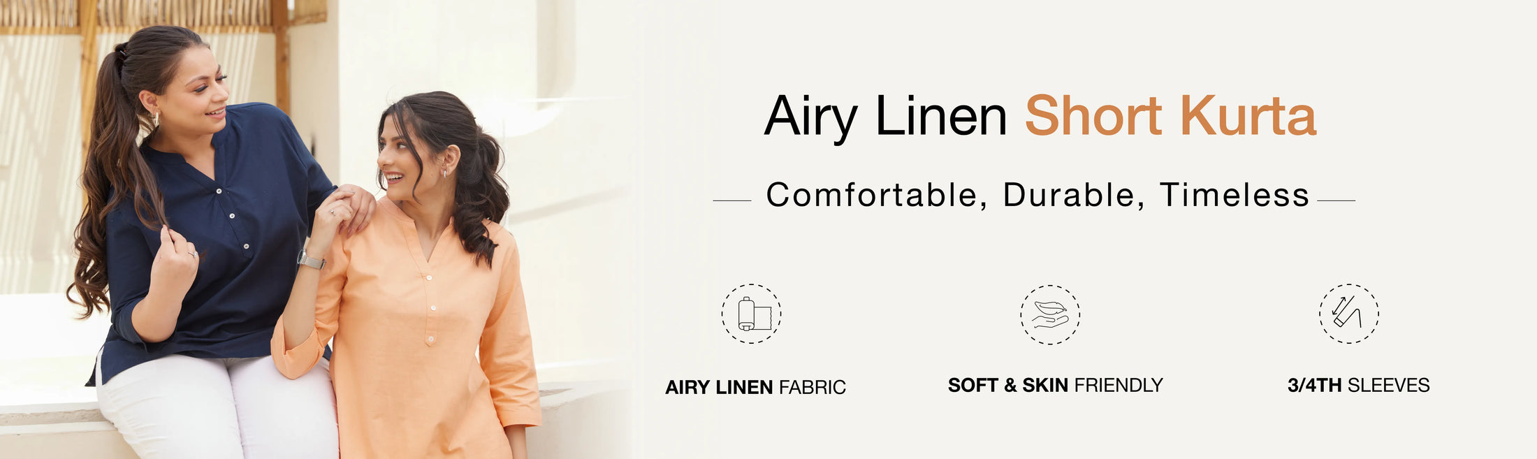 Women Airy Linen Short Kurtas